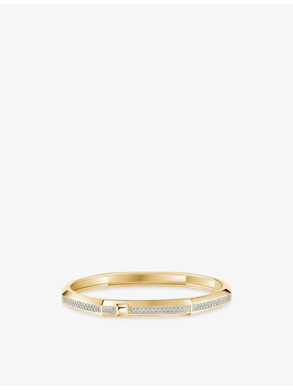 Moderniste Pave Medium 18ct Gold And 0.75ct Diamond Bangle Bracelet - 1
