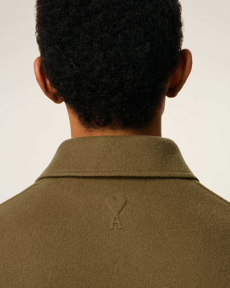 GREEN WOOL BOXY BUTTONED JACKET 4