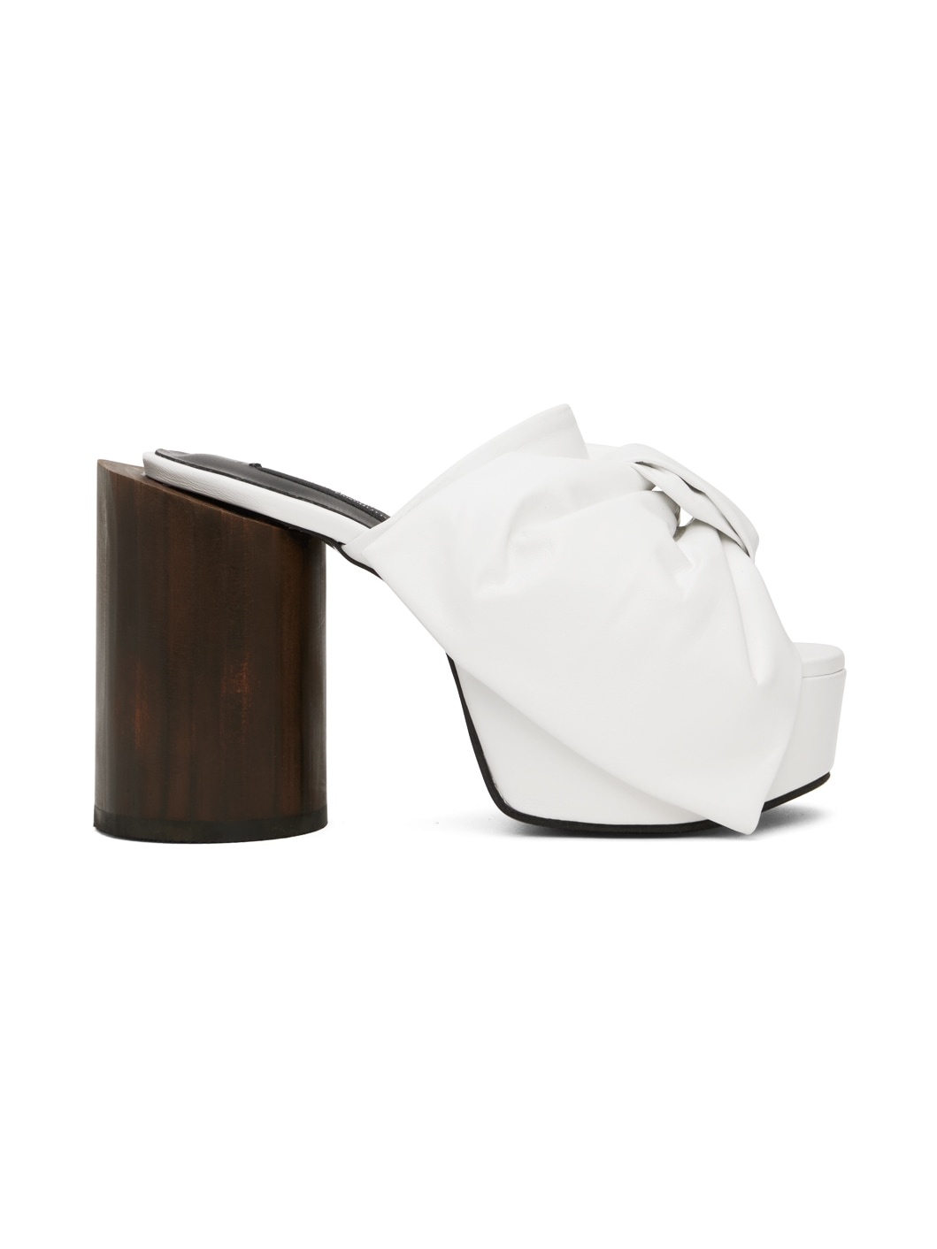 White Ribbon Platform Heels - 1