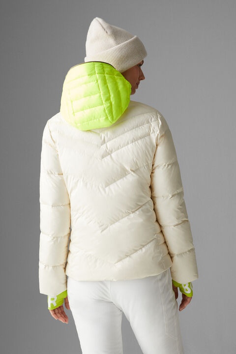 Calie Ski jacket in Off-white/Neon yellow - 3