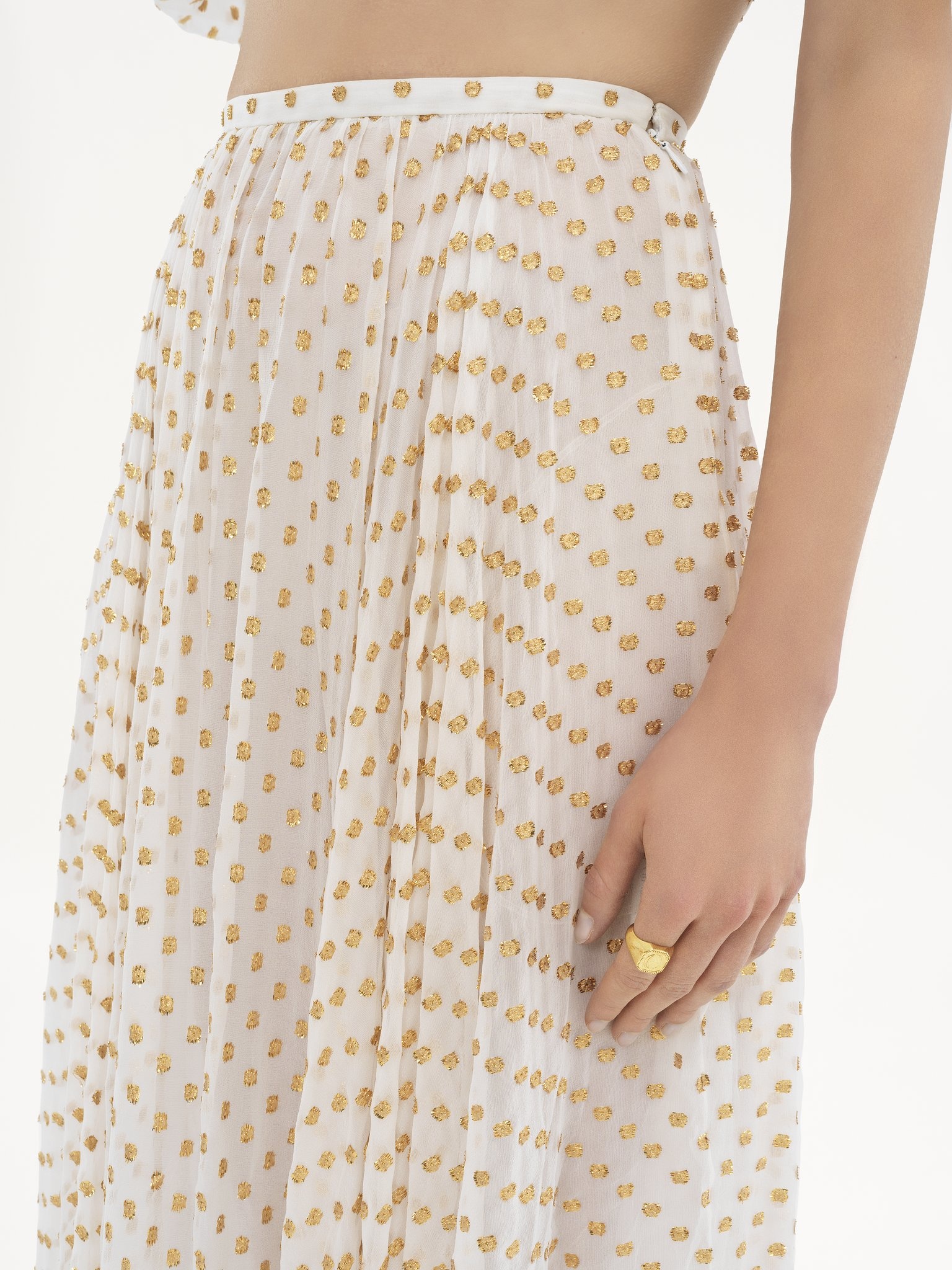 GATHERED MAXI SKIRT IN SILK JACQUARD & LUREX - 6