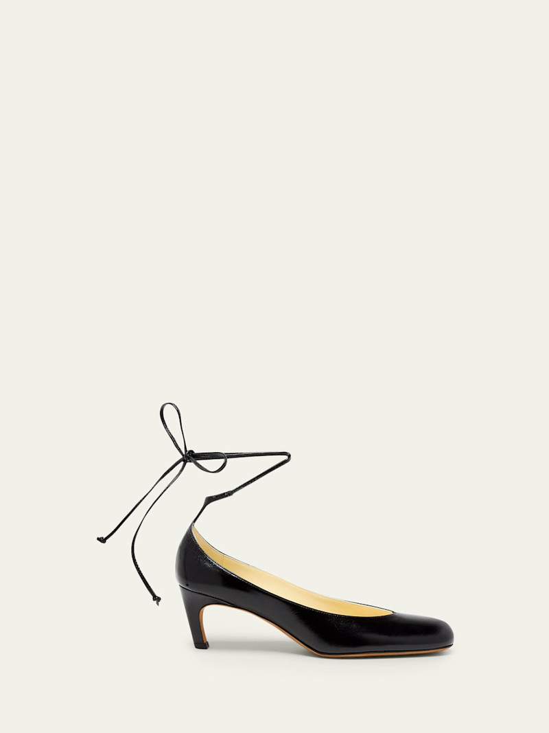 Uma Leather Ankle-Tie Pumps 1