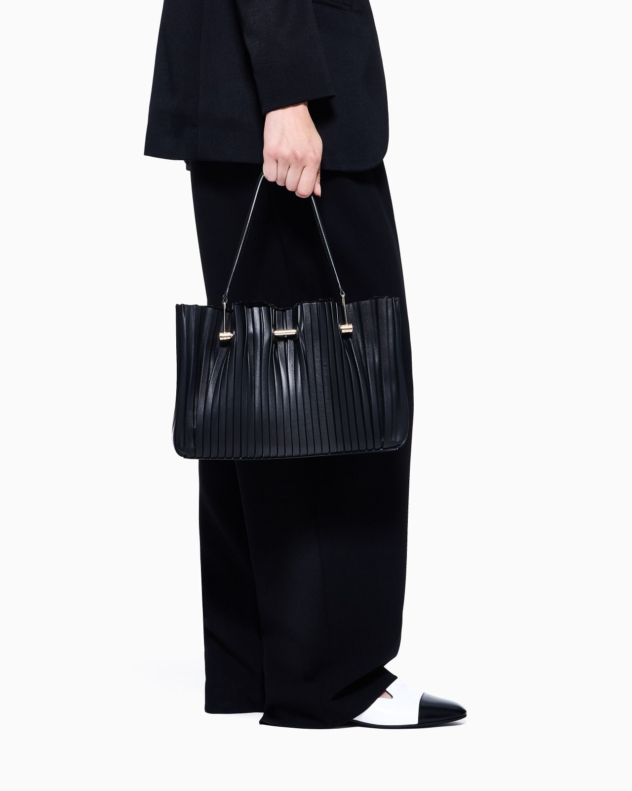 SMALL SHOPPER BAG IN PLEATED NAPPA LEATHER - 6