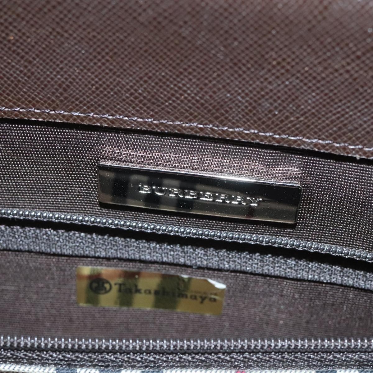 Burberry Hand Bag Leather Brown Silver - 7