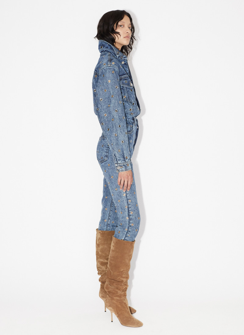 EYELET DENIM JEANS 4