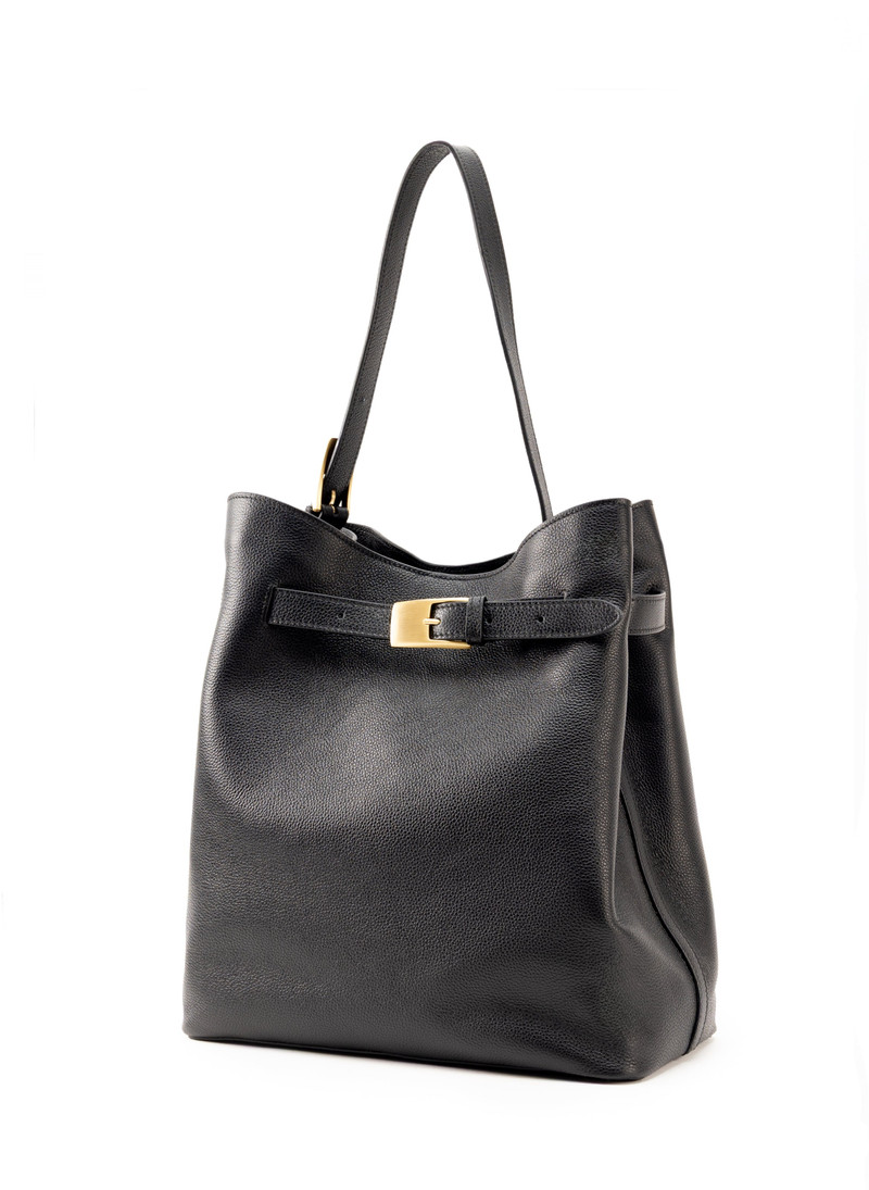 Elleme Belt Bag Leather Black - Gold outlook