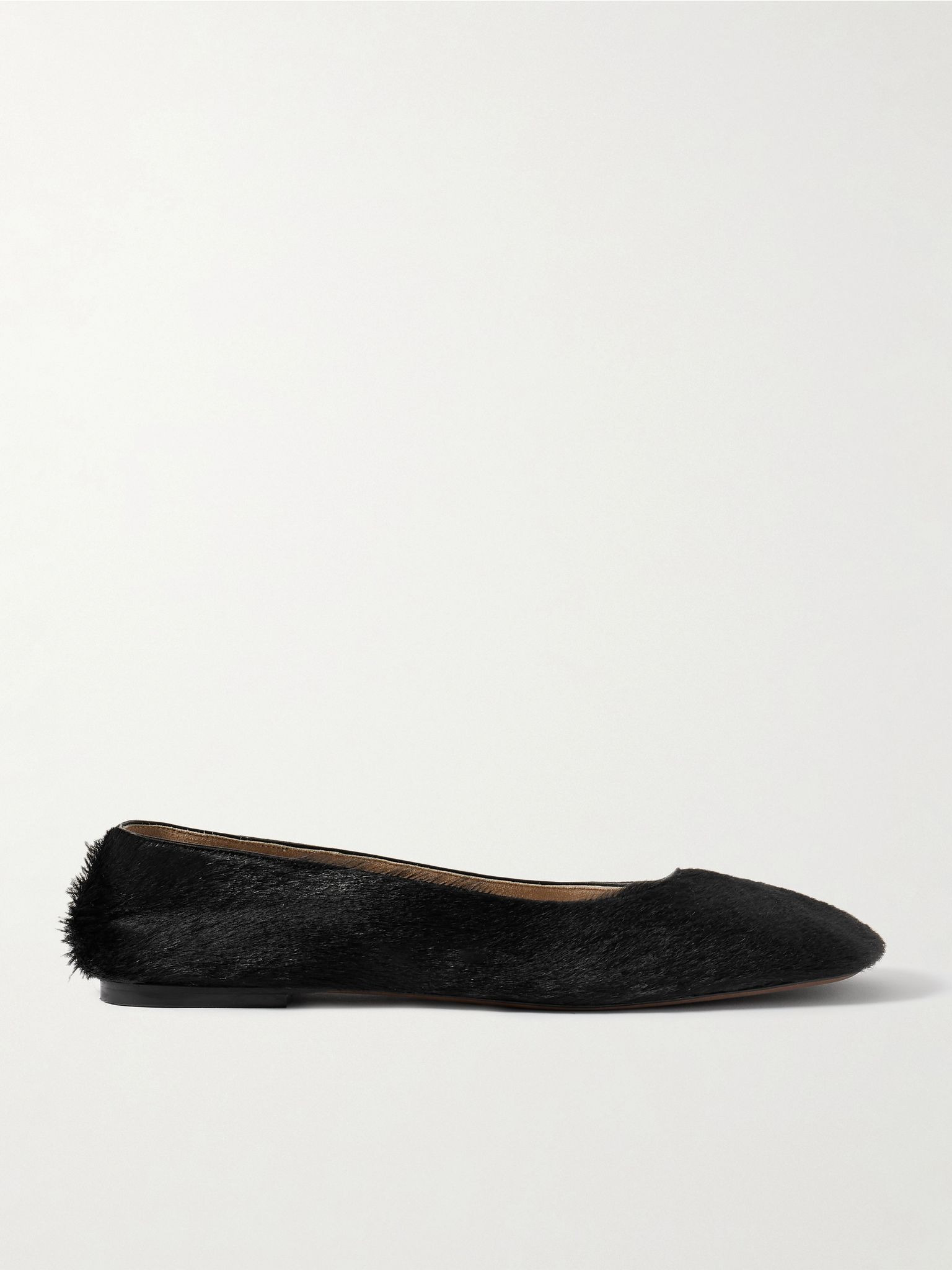 Calf hair ballet flats Black - 1