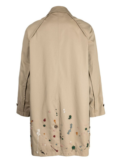 UNDERCOVER bead-embellished single-breasted coat outlook