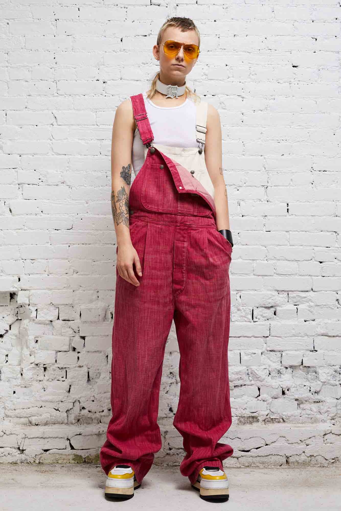 DOUBLE BIB DAMON OVERALL - VINTAGE PINK - 2