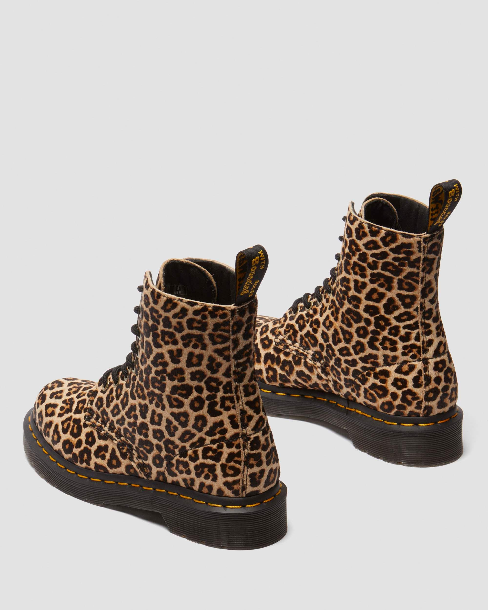 1460 Leopard Leather Lace Up Boots - 9