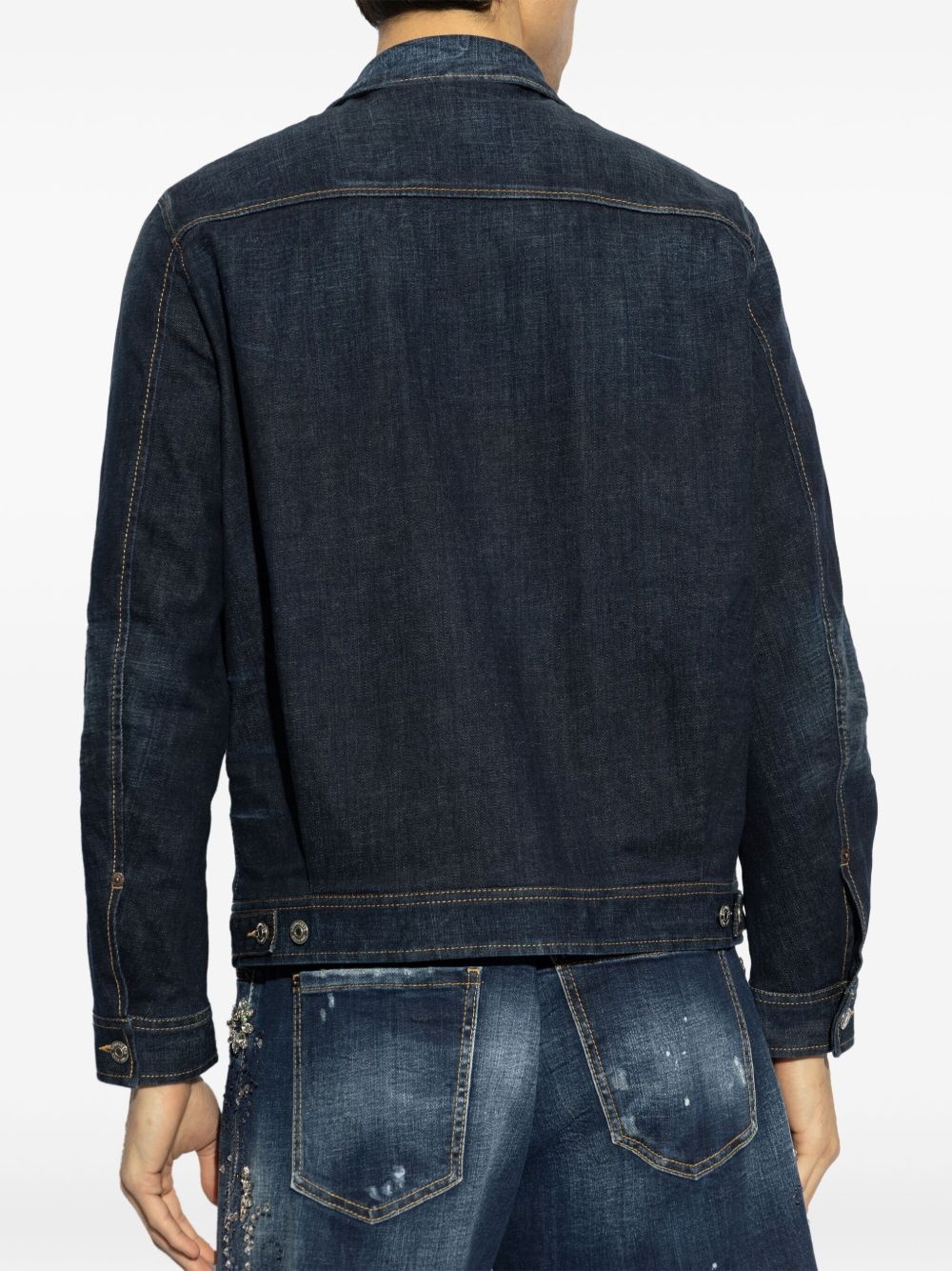 logo-patch denim jacket - 4