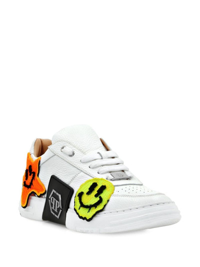 PHILIPP PLEIN graffiti-embroidered lace-up sneakers outlook