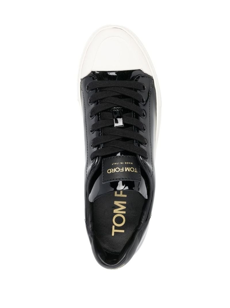 calf leather sneakers - 4