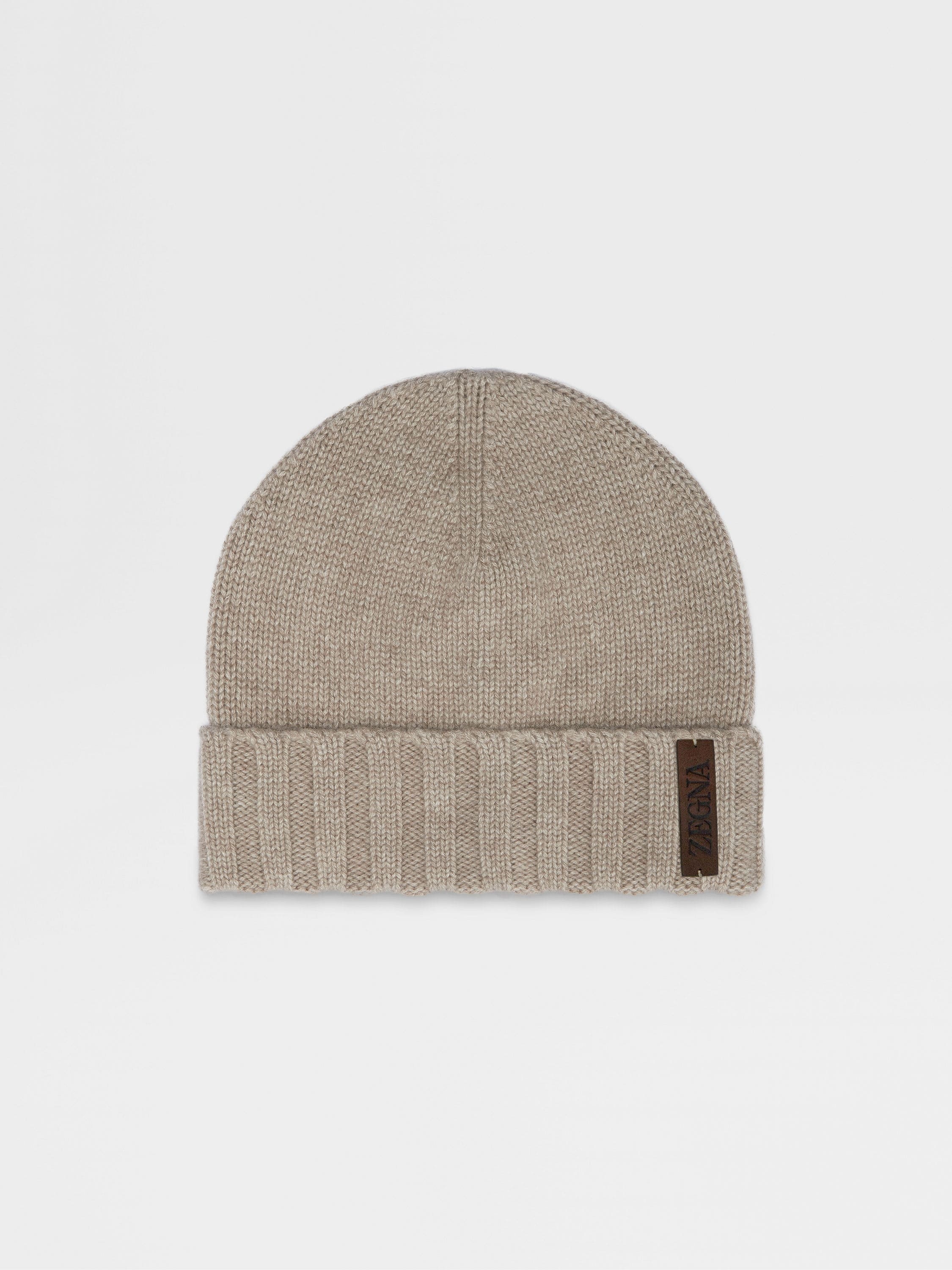BEIGE OASI CASHMERE BEANIE - 1