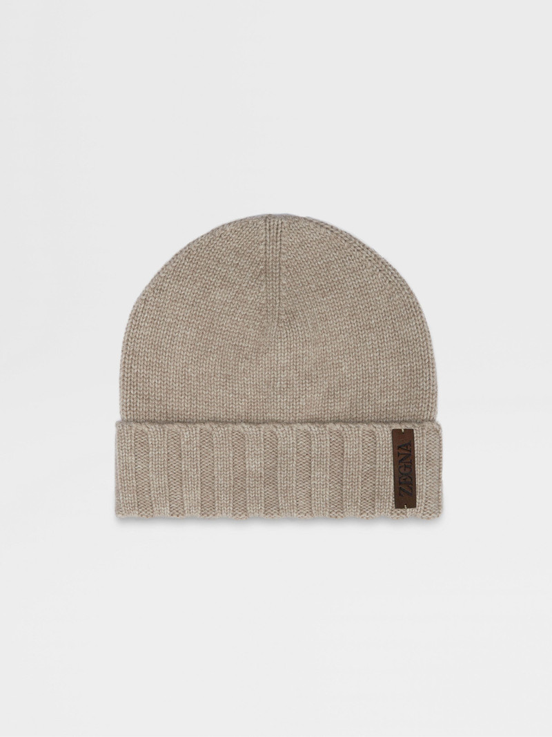BEIGE OASI CASHMERE BEANIE 1