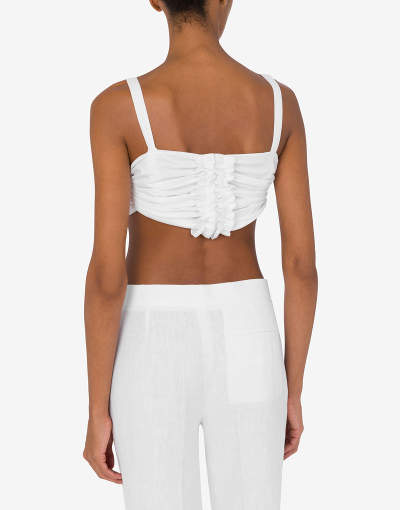 Moschino COTTON VOILE AND SILK CROP TOP outlook