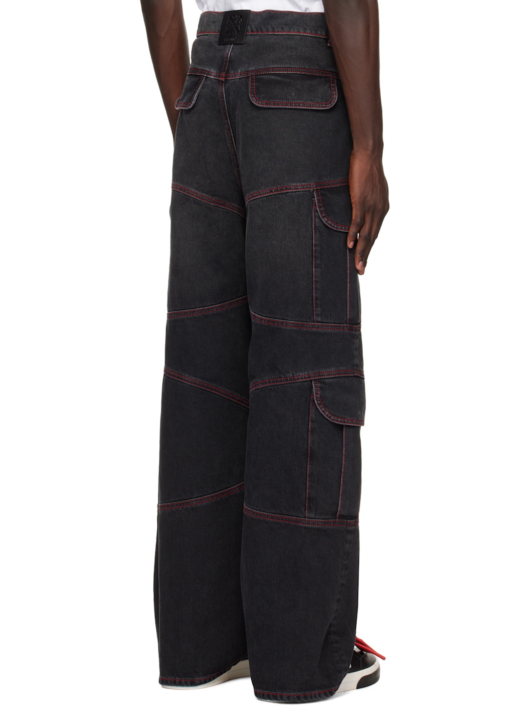 Black Script Samurai Straight Jeans - 3