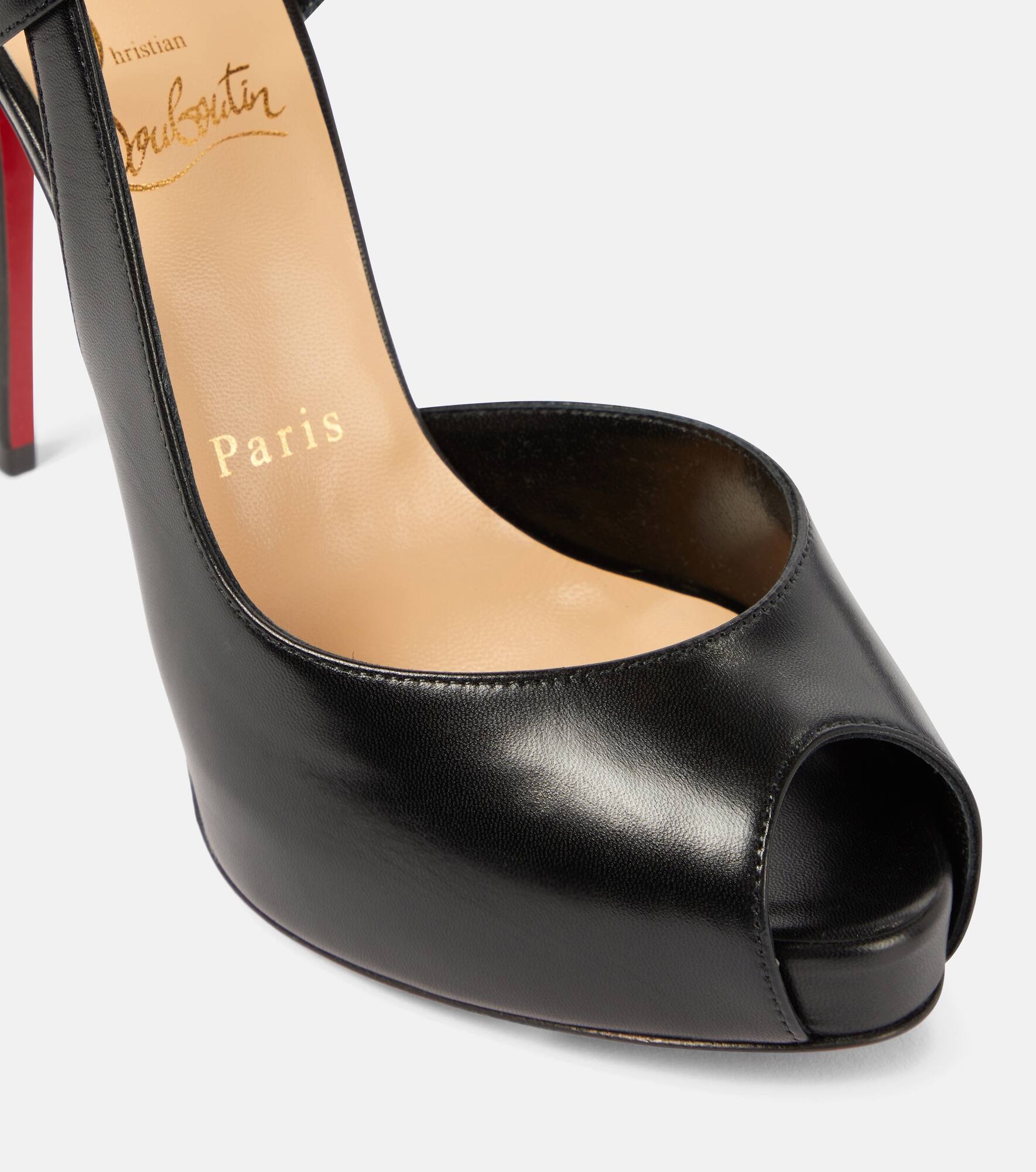 Jenlove Alta 120 leather peep-toe pumps - 6