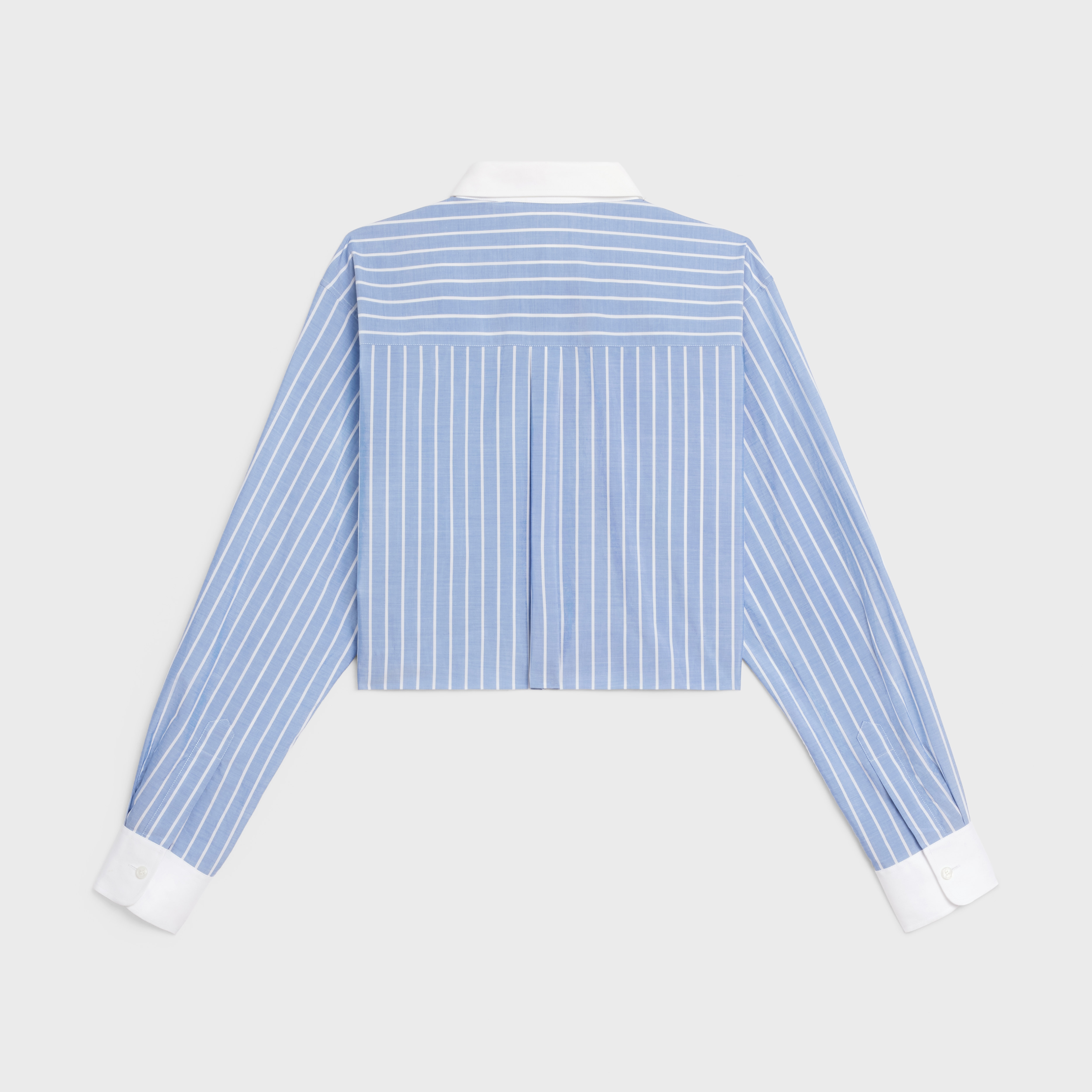 CROPPED SHIRT IN STRIPED COTTON - 2