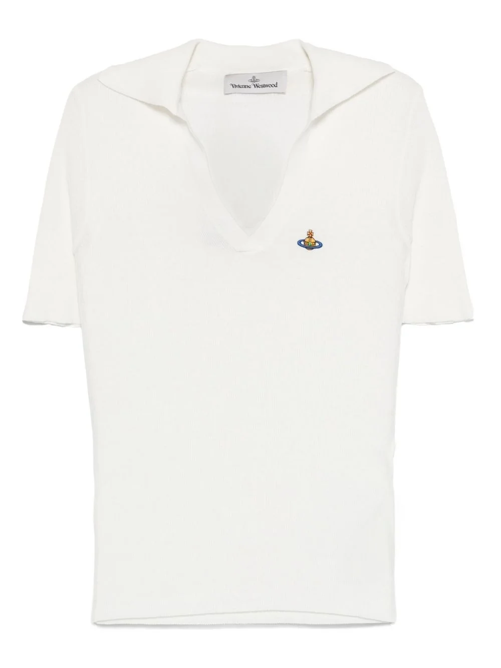 Orb-embroidered polo top - 1