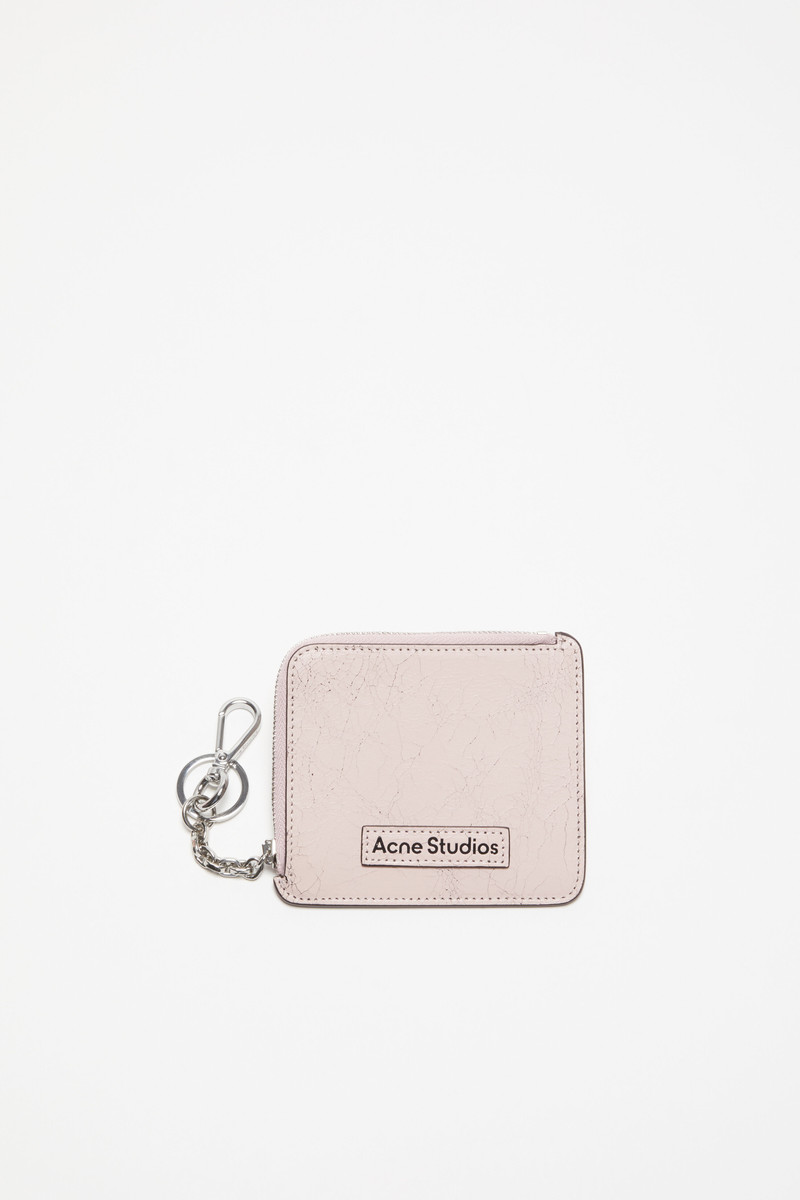 Zip leather wallet - Pastel pink 1