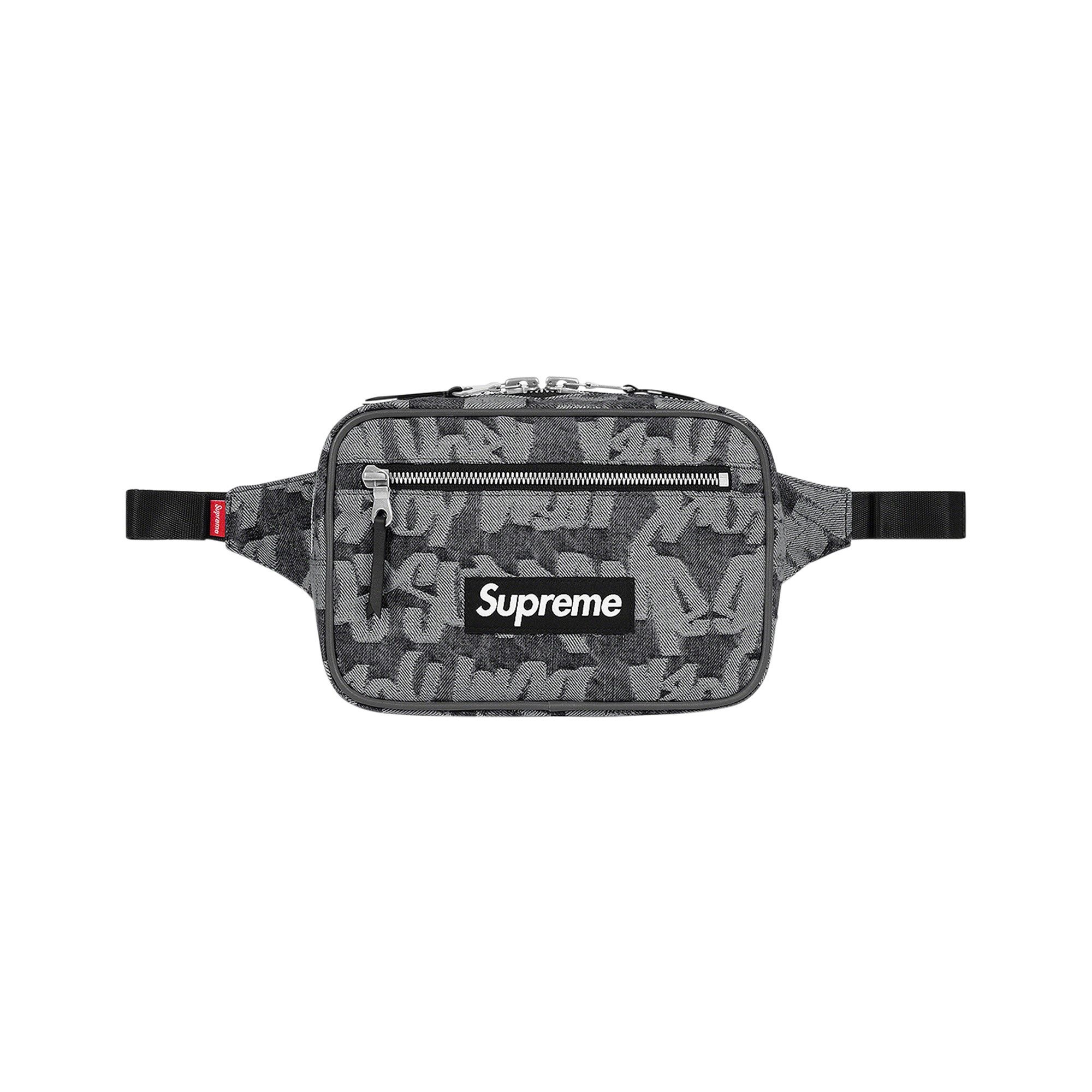 Supreme Fat Tip Jacquard Denim Waist Bag 'Black' - 1