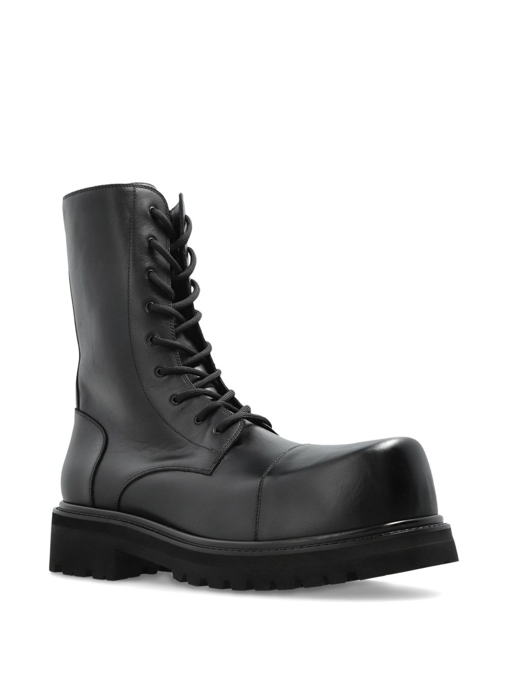 lace-up round-toe boots - 2