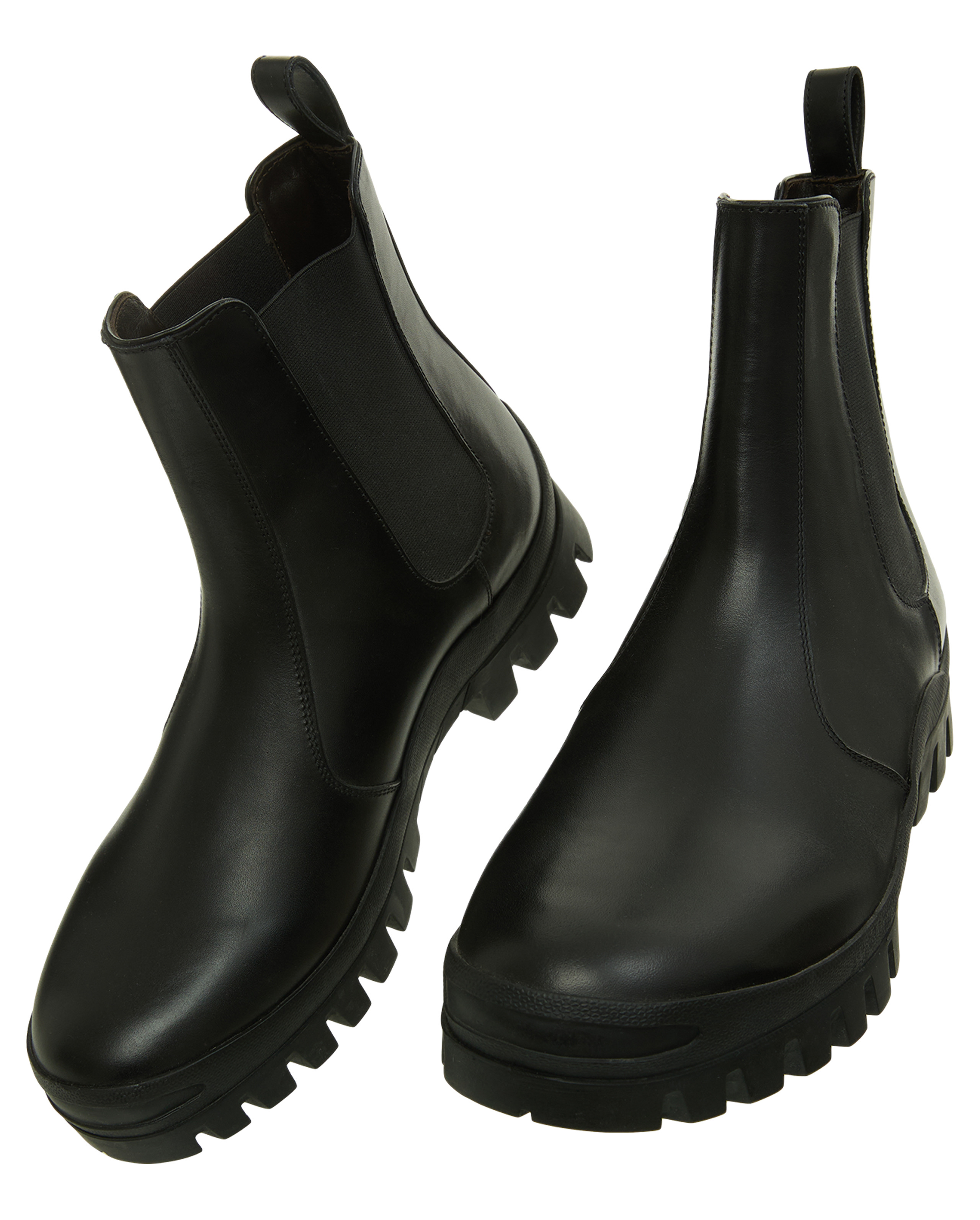 BLACK LEATHER CHELSEA BOOTS - 1