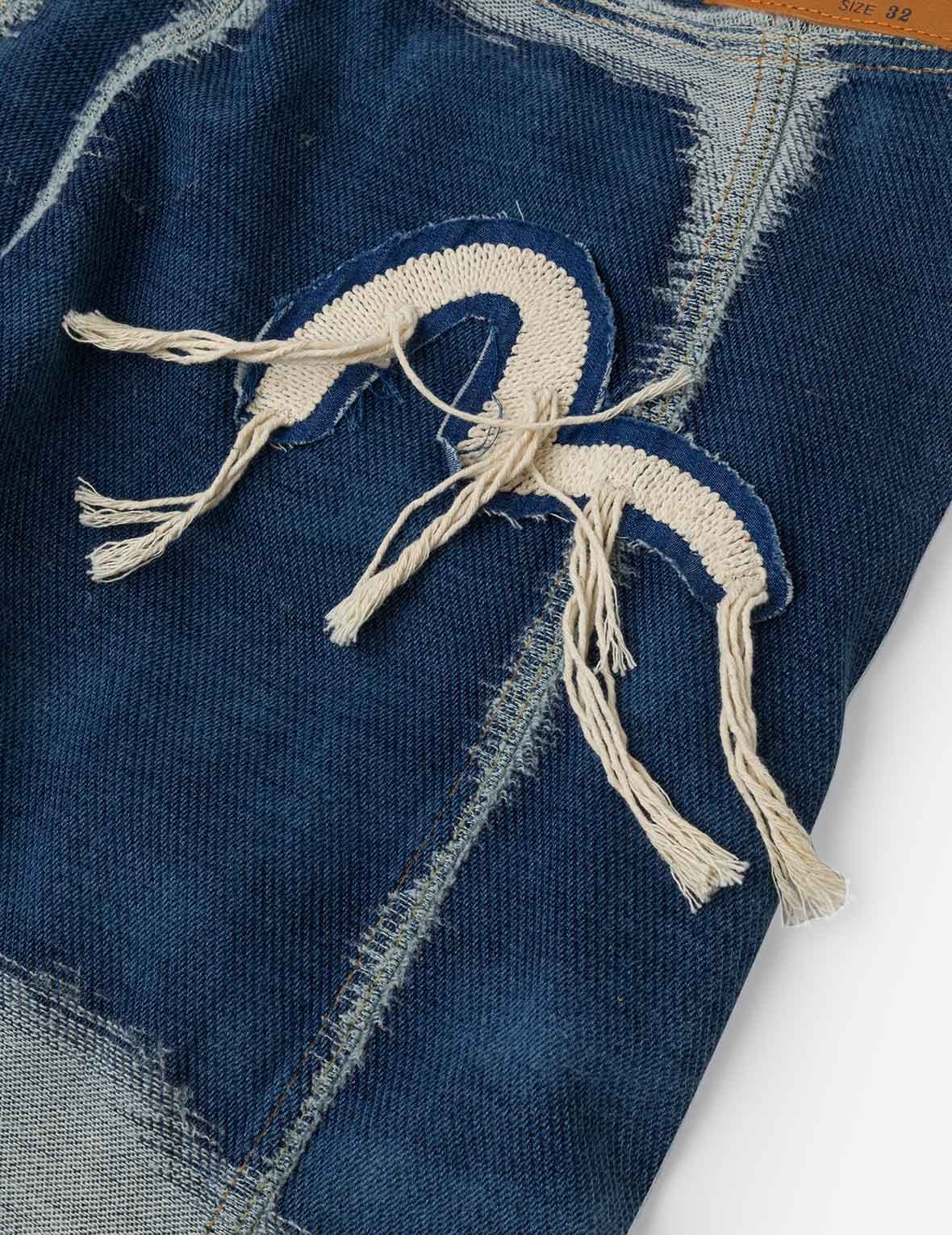 Distressed Seagull Embroidery Fashion Fit Denim Jacket - 5