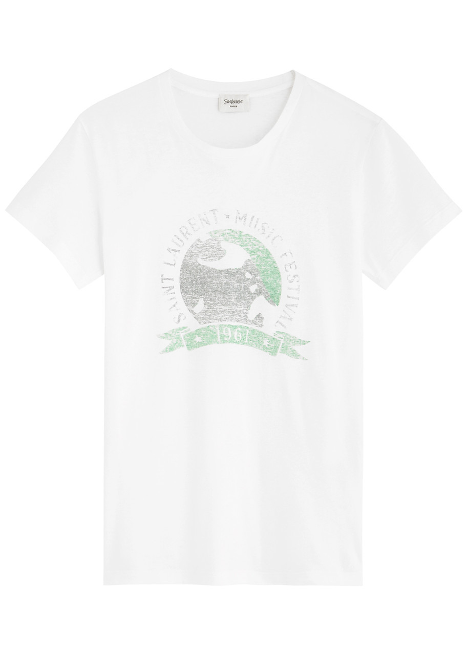 Saint Laurent Logo-print Cotton T-shirt - 1