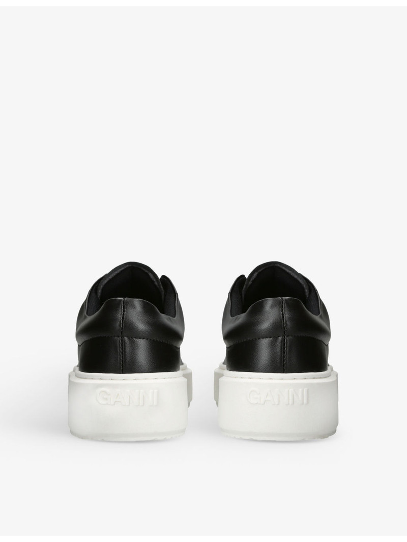 GANNI Sporty Mix logo-embossed faux-leather low-top trainers outlook