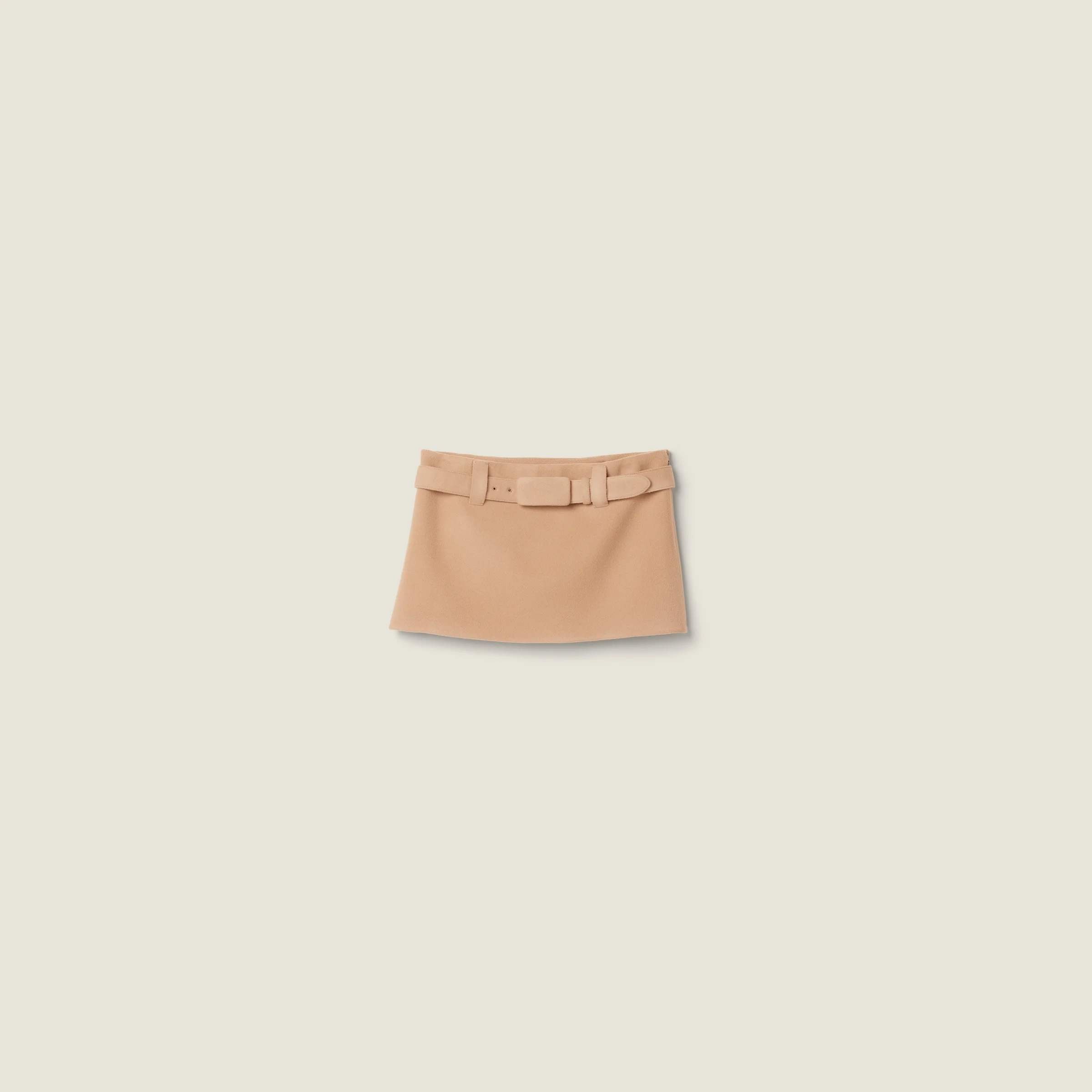 Waxed double wool miniskirt - 1
