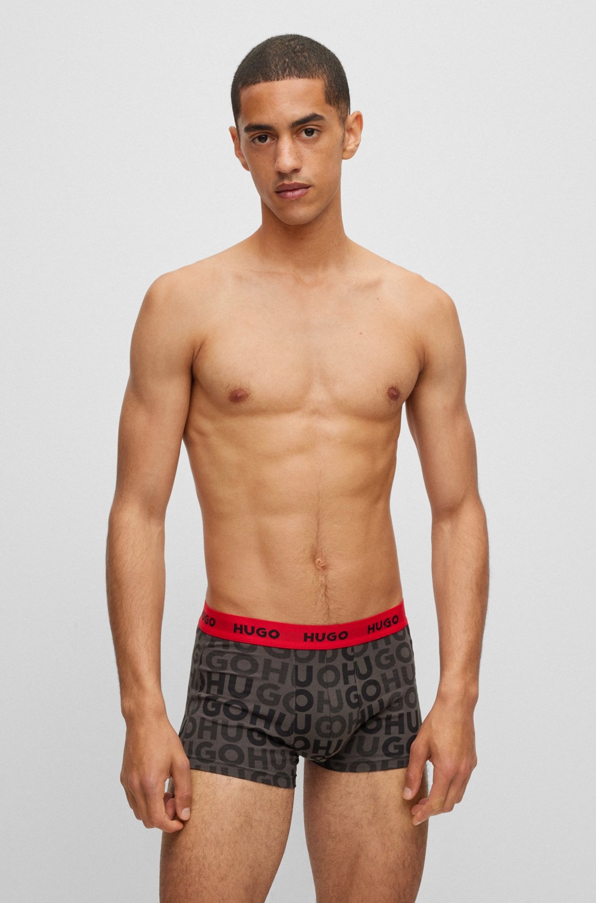 TRIPLE-PACK OF STRETCH-COTTON TRUNKS WITH LOGO WAISTBANDS - 2