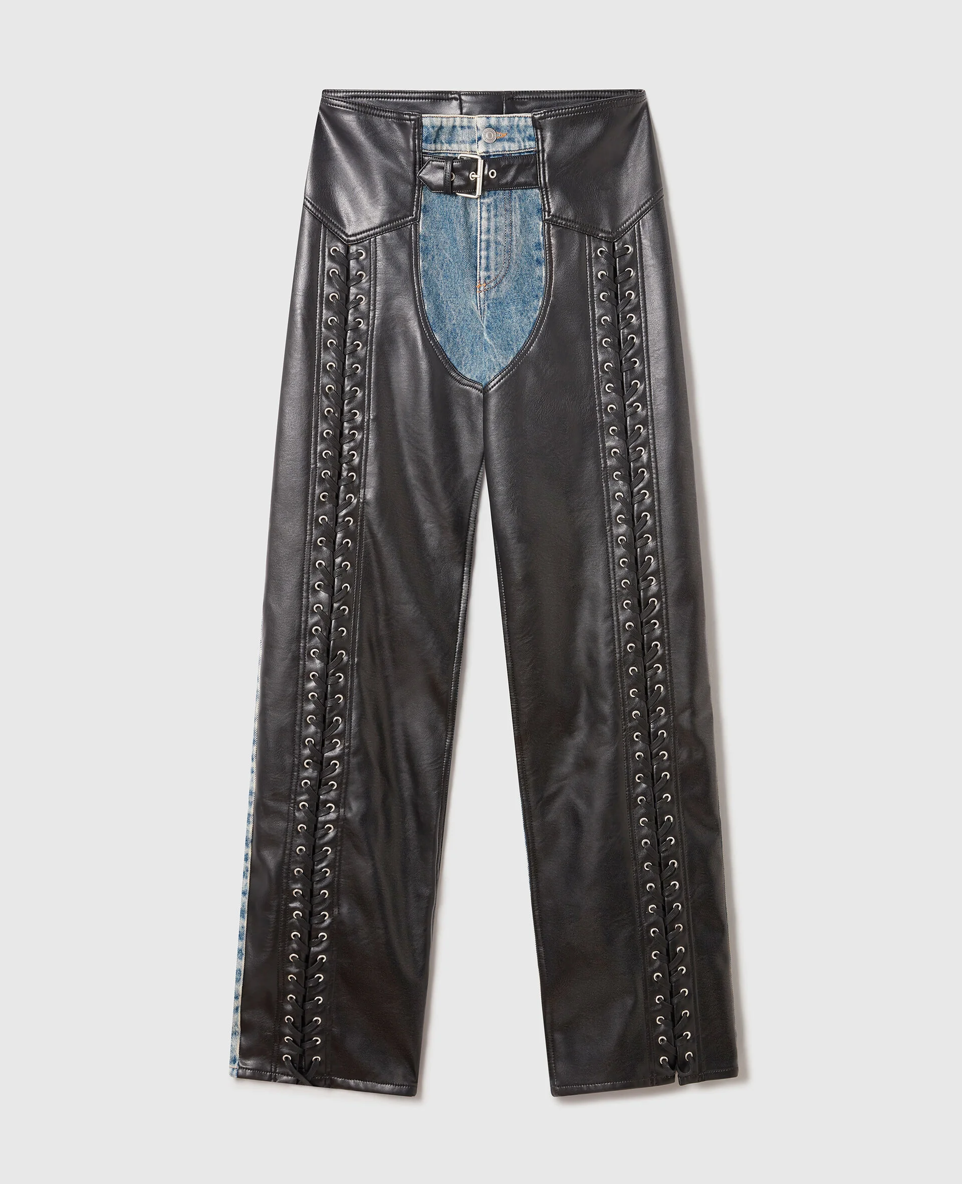 Lace-Up Vegan Chap Jeans - 1