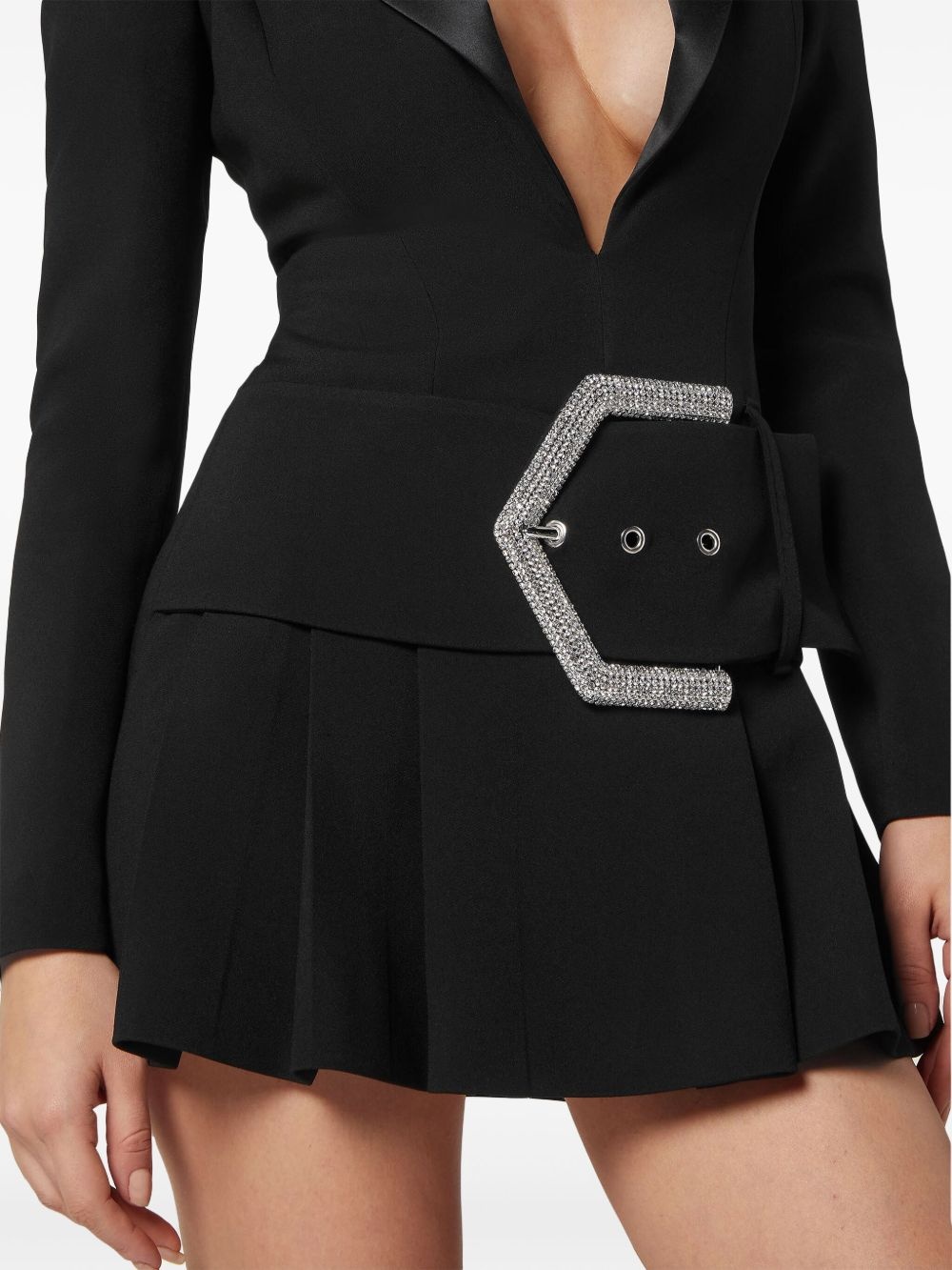 crystal-embellished belted minidress - 5