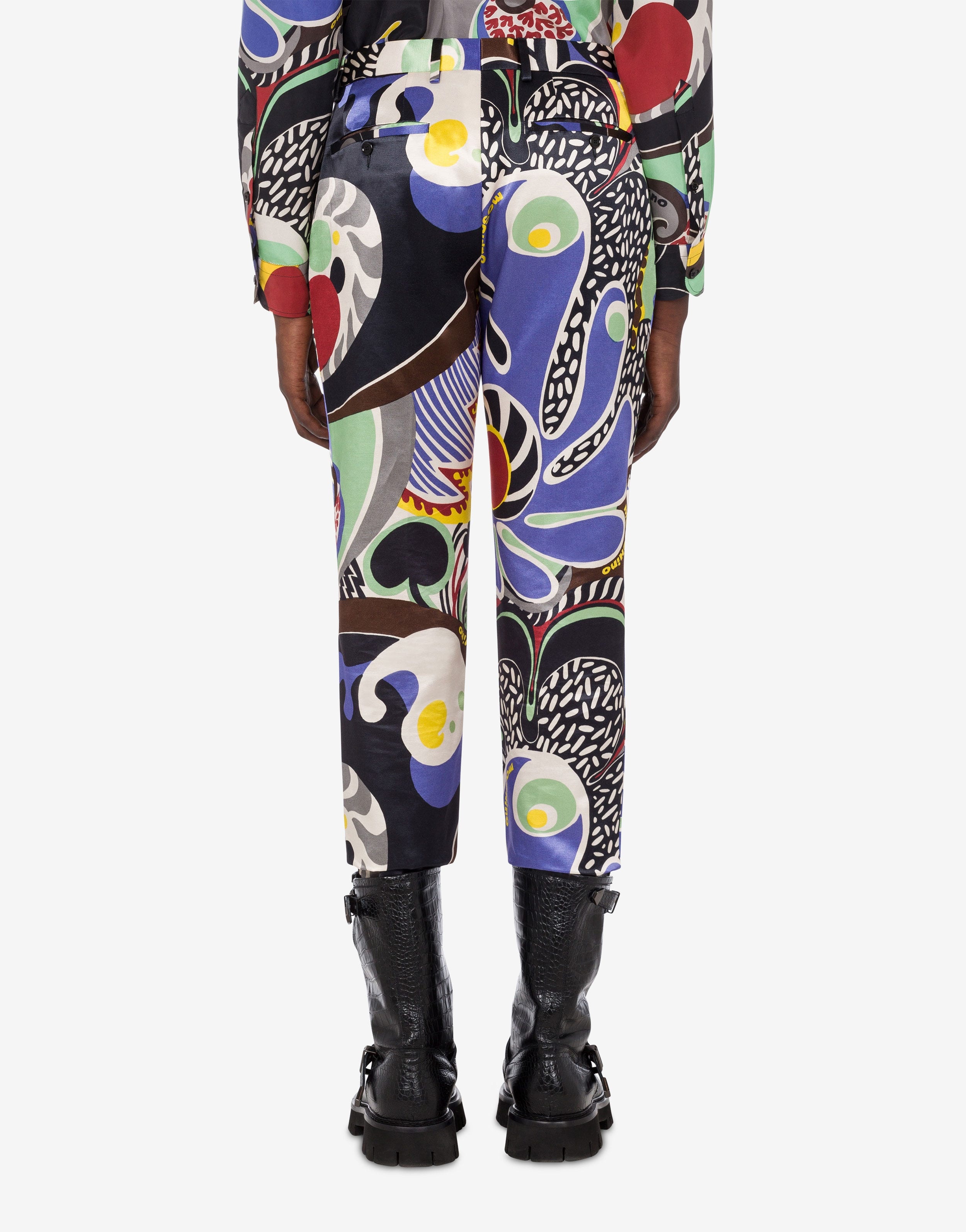 PSYCHEDELIC PRINT COTTON AND VISCOSE TROUSERS - 3