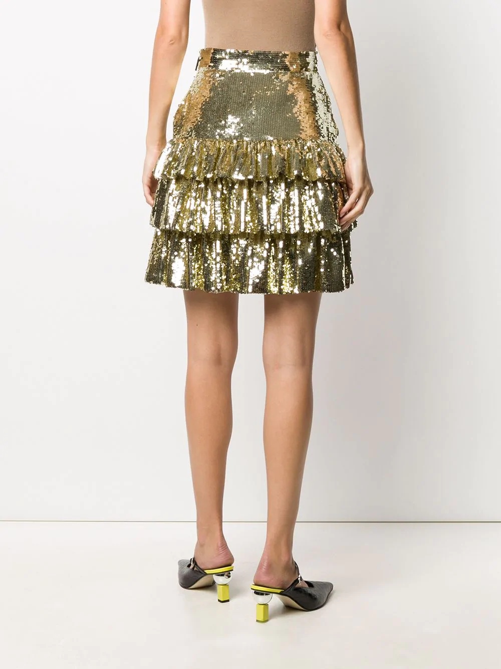 sequin-embellished mini skirt - 4