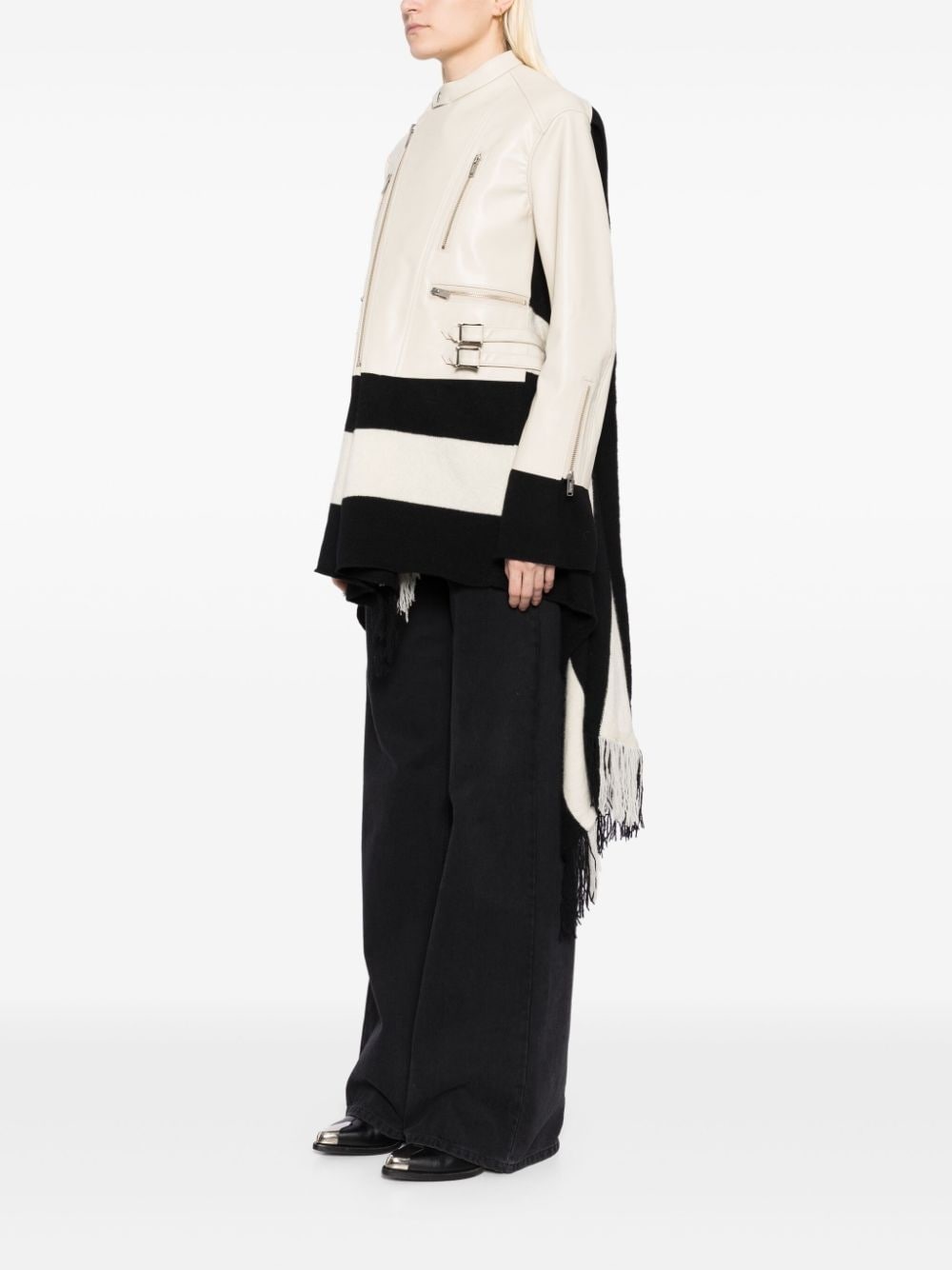 layered biker jacket - 3