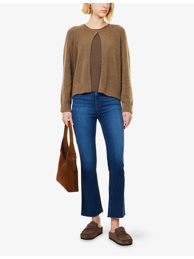 PAIGE Claudine Ankle Flared Raw-Hem Stretch-Denim Jeans outlook