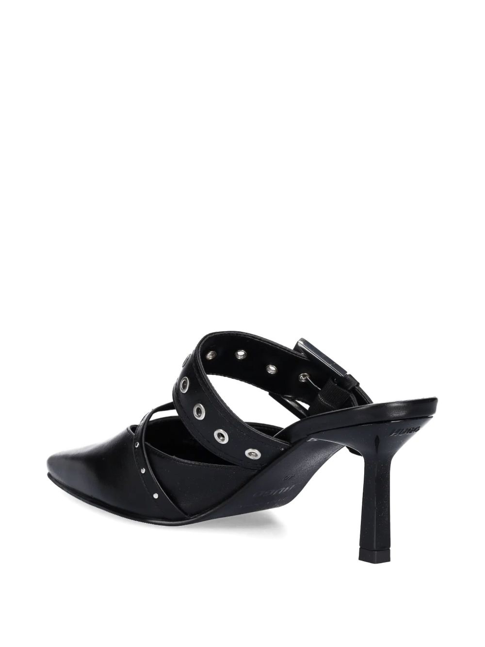70mm buckled leather mules - 3
