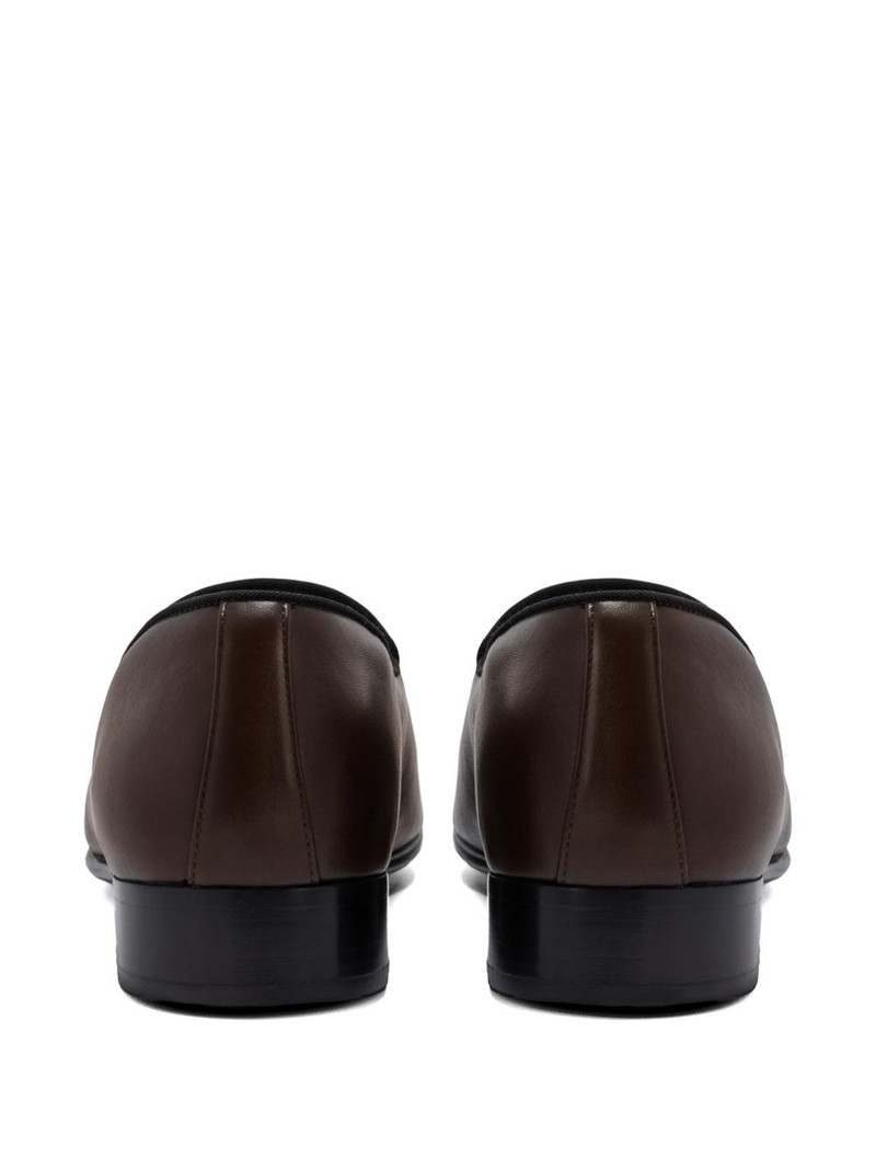 metal logo leather loafers 3