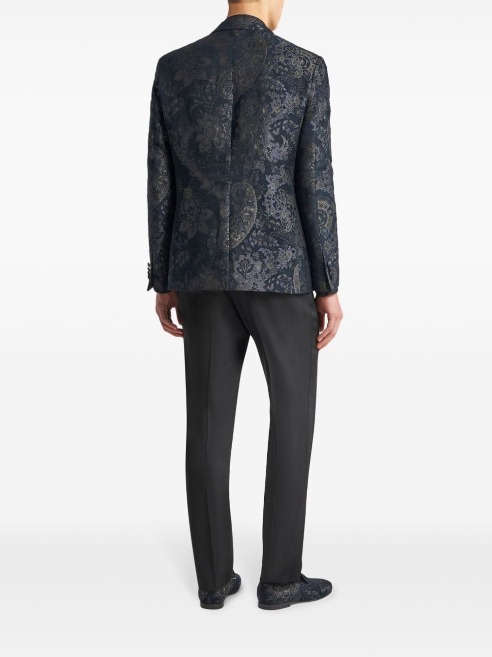 paisley jacquard blazer - 3