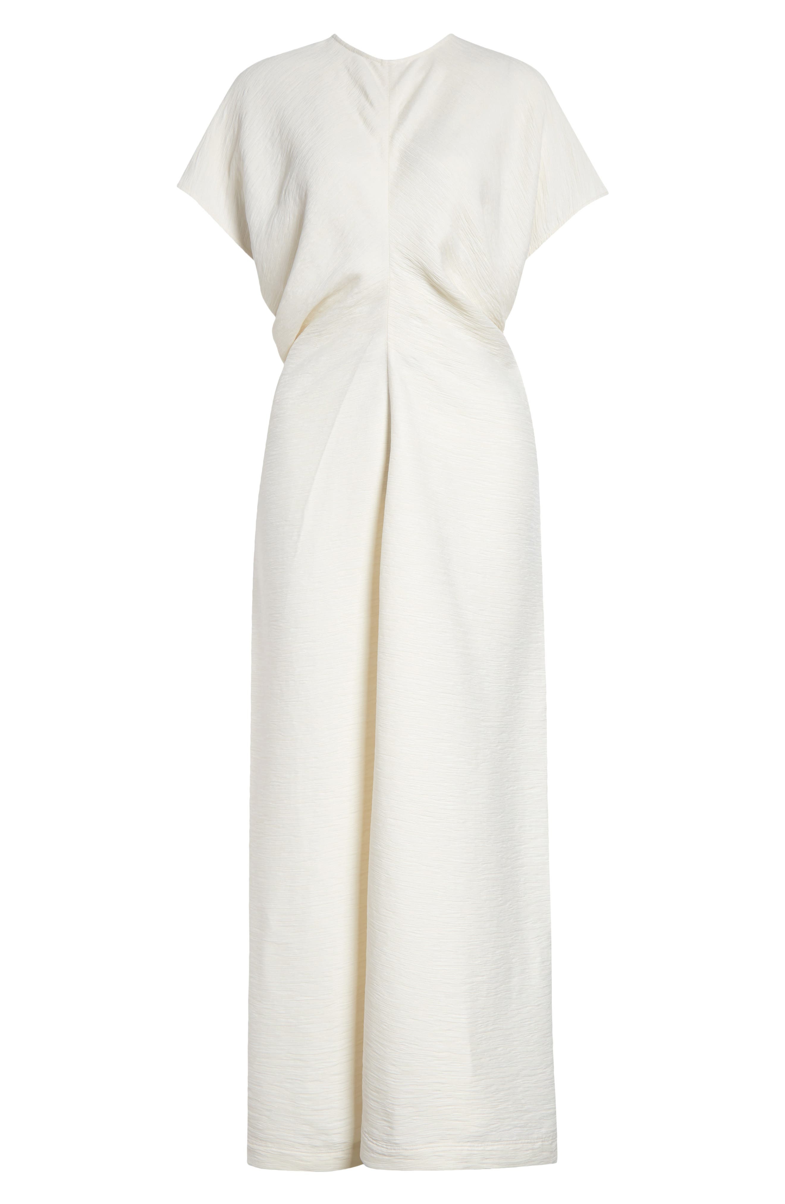 TOTEME Crinkle Texture Knit Maxi Dress in Cream at Nordstrom - 5
