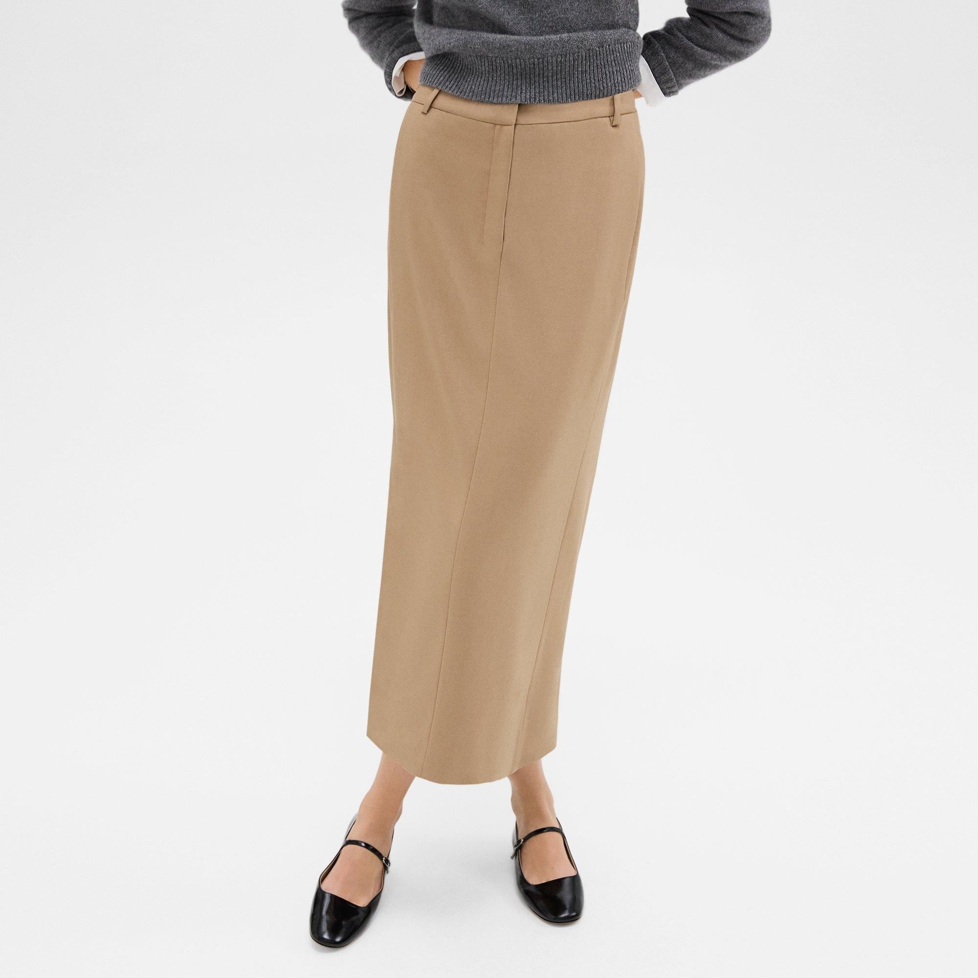 Maxi Trouser Skirt in Stretch Flannel - 5