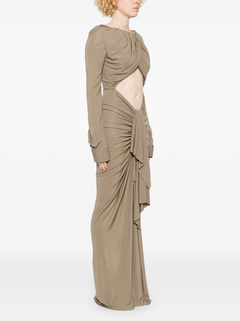 bateau draped maxi dress - 3