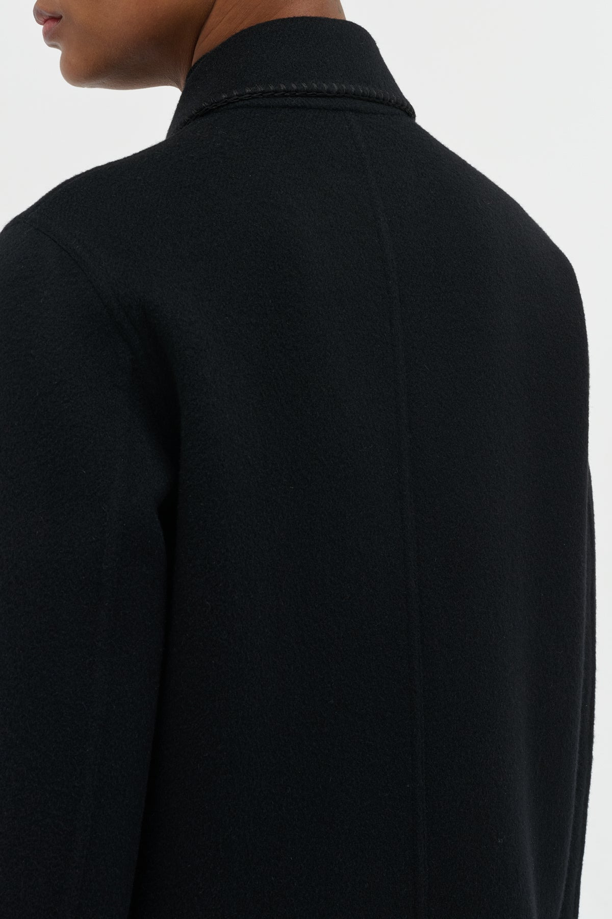 Ulu Chore Jacket in Black Double-Face Recycled Cashmere - 6