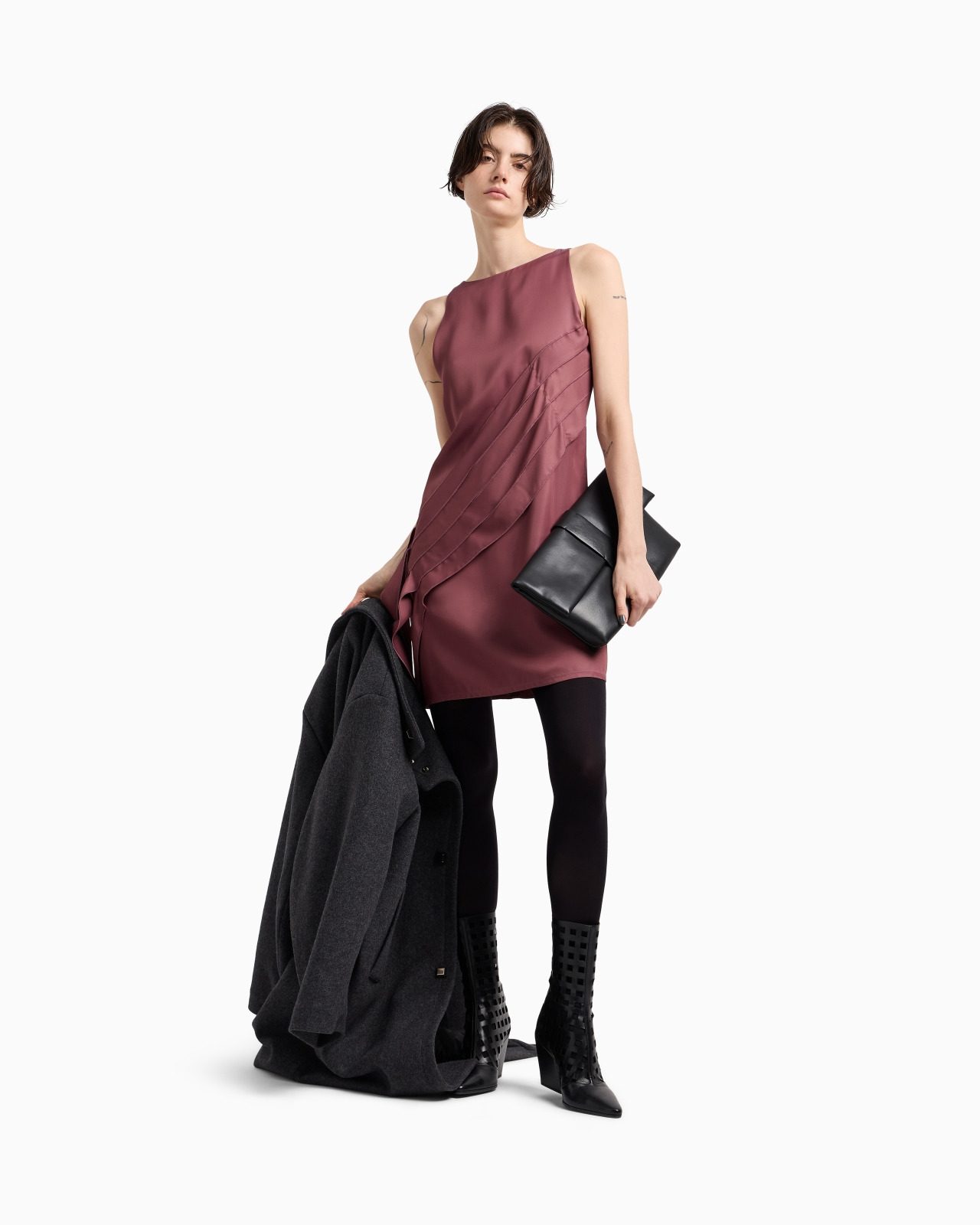 POLYGON CAPSULE COLLECTION DRESS WITH SATIN-FRINGED DETAILS - 2