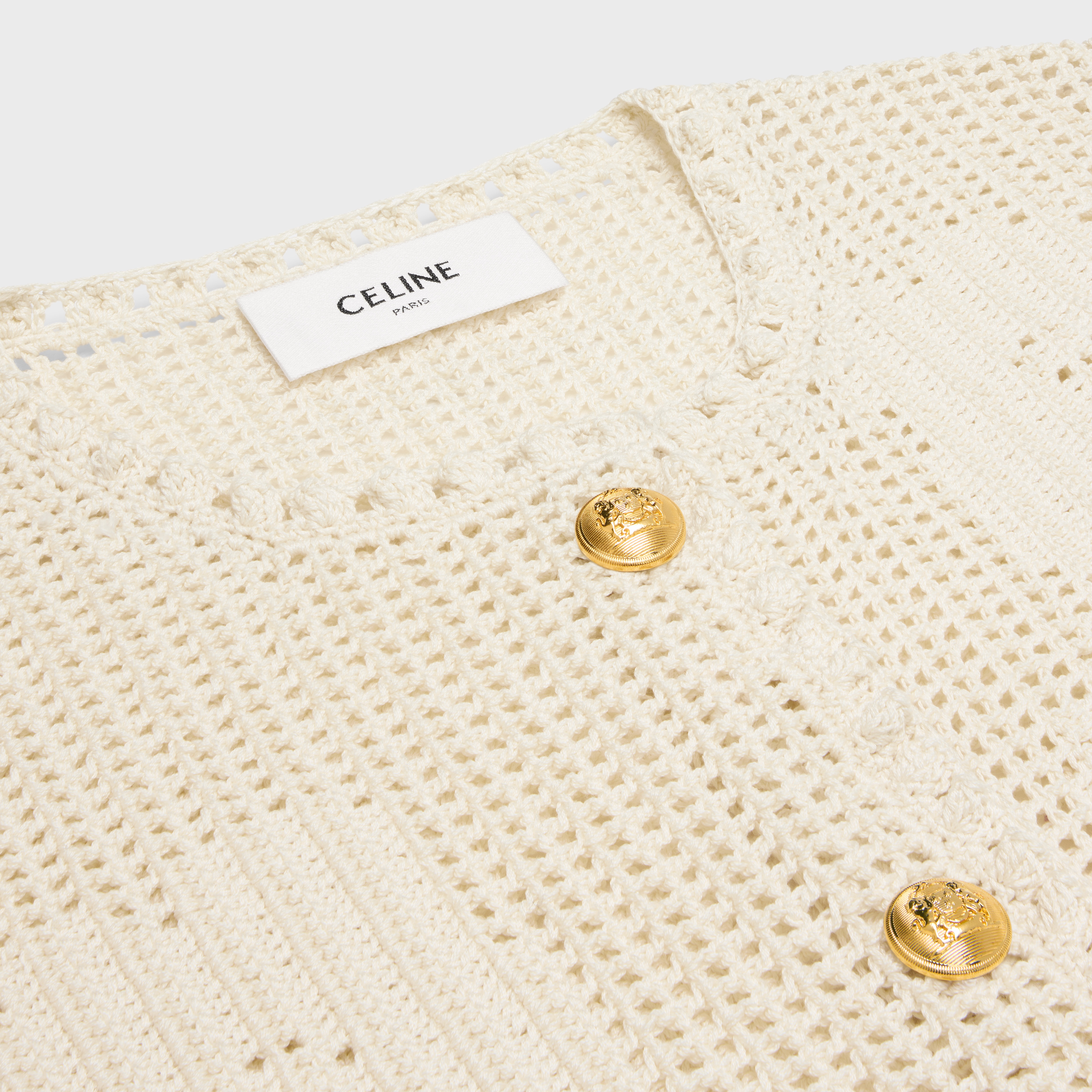 cardigan jacket in floral crocheted cotton - 3