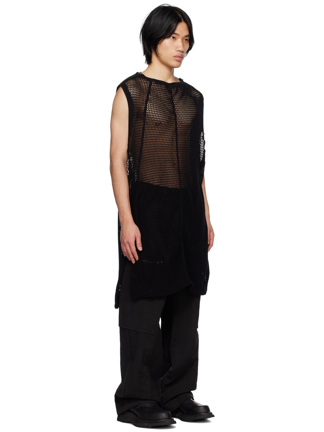 Black Zip Vent Tank Top - 2