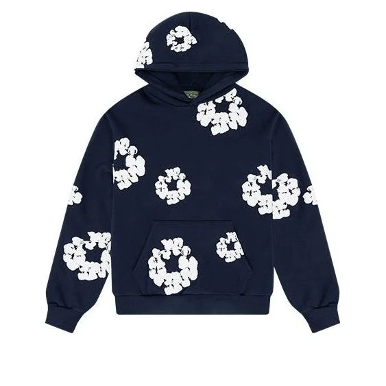 Denim Tears Cotton Wreath Logo Hoodie 'Navy White' 301-080-30 - 1